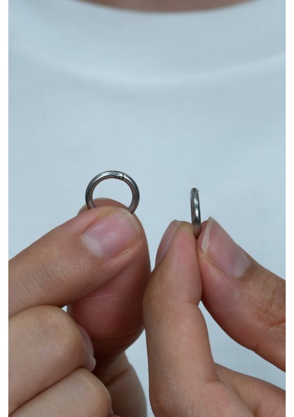 Ince Halka Unisex Erkek Çelik Küpe Çifti mse5