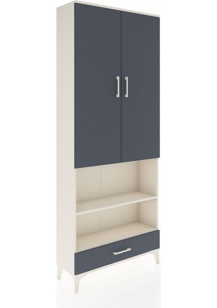 Arges Dolap 5 Raflı Tek Çekmeceli 2 Kapaklı 88X30X221 Aytaşı-Antrasit fiyatları