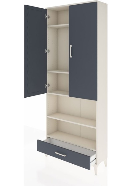 Arges Dolap 5 Raflı Tek Çekmeceli 2 Kapaklı 88X30X221 Aytaşı-Antrasit fırsatları