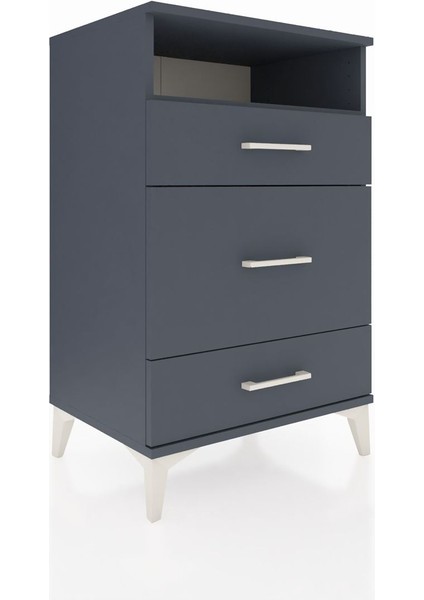 Hyperion Komodin Tek Raflı 3 Çekmeceli 60X44X96 Antrasit-Antrasit fiyatları