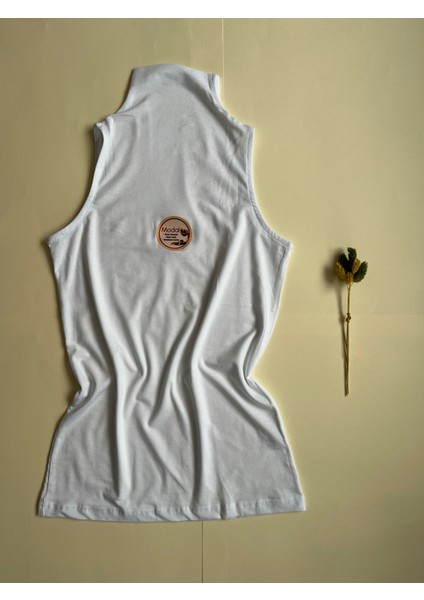 Kadın Body-Atlet Balıkçı Yaka BEYAZ Renk Kurtarıcı Parça Pamuklu