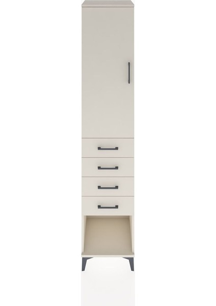 Hyperion Dolap 3 Raflı 4 Çekmeceli Tek Kapaklı 44X44X221 Aytaşı-Aytaşı