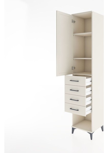 Hyperion Dolap 3 Raflı 4 Çekmeceli Tek Kapaklı 44X44X221 Aytaşı-Aytaşı fırsatları