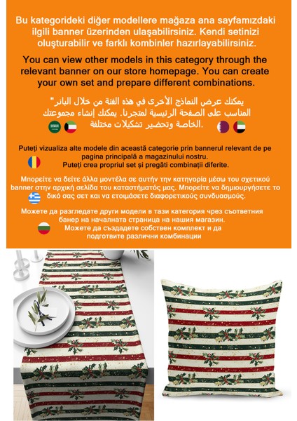 Yılbaşı Serisi 140X40 cm Dijital Baskılı Runner (Christmas Noel) fiyatları