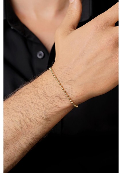 14 Ayar Altın Luna Zincir Erkek Bileklik modelleri
