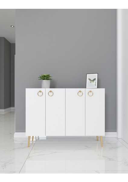 Inci Çok Amaçlı Konsol Dolap | Beyaz - Beyaz