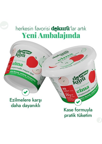 Original Elma Atıştırmalık Meyve Cipsi - Dondurularak Kurutulmuş Elma - Freeze Dried Elma fiyatları