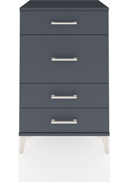 Hyperion Komodin 4 Çekmeceli 60X44X96 Antrasit-Antrasit