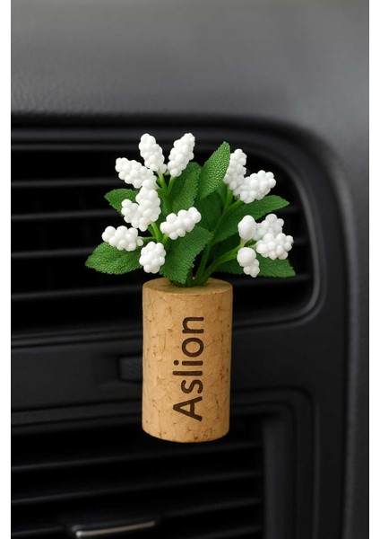 El Yapımı Mantar Lavanta Araba Kokusu - Çiçekli Dekoratif Araç Içi Koku Doğal Tasarım Handmade Beyaz