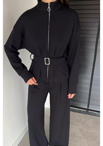 Kadın Kemer Detaylı Ceket Bel Lastikli Pantolon Ikili Takım P-00018849 fiyatları