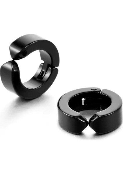 Sıkıştırmalı Erkek Çelik Küpe Ince 3 mm Deliksiz Kulaklara mse1