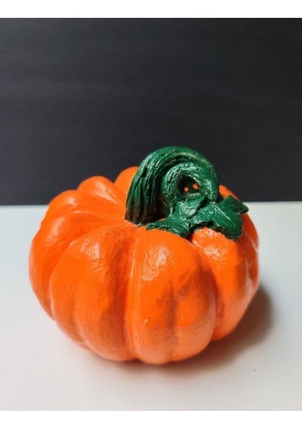 Dekoratif Balkabağı Orta Boy, Turuncu El Yapımı, Ev Dekoru, Masa Dekoru, Obje, Biblo, Hediyelik, Öğretmenler Günü, Anneler Günü