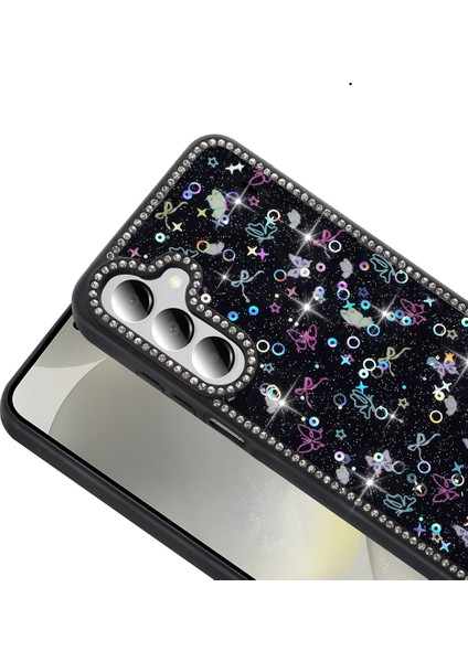 Samsung Galaxy A55 Kılıf Taşlı ve Simli Tasarım Azra Kapak fırsatları