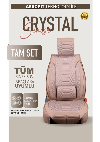 Nissan Primera Deri Oto Koltuk Kılıfı Ön Arka Takım Bej Royal Serisi Scr modelleri