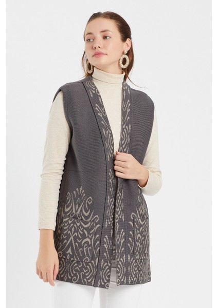 Kadın Füme Desenli Triko Yelek fiyatları