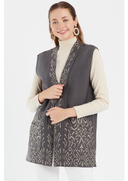 Kadın Füme Desenli Triko Yelek fırsatları