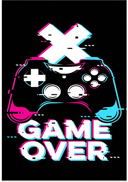 Dijital Baskı Yıkanabilir Game Over Desen Oyuncu Gamer Halı fırsatları