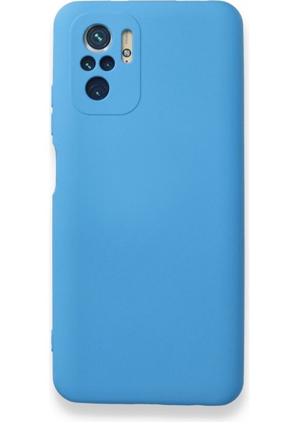 Redmi Note 10 Kılıf Içi Kadife Kaplı Nano Silikon Kapak - Mavi