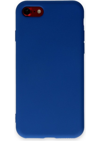 iPhone Se 2020 Kılıf Içi Kadife Kaplı Nano Silikon Kapak - Lacivert
