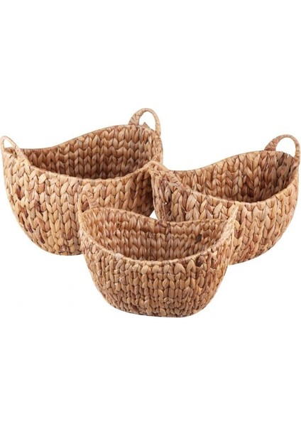 Dekoratif Derin Oval Sele Sepet 3 Lü