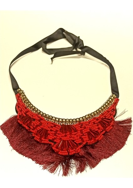 Lüks Tasarım Taşlı Geleneksel Boyun Sarkaçlı Kolye