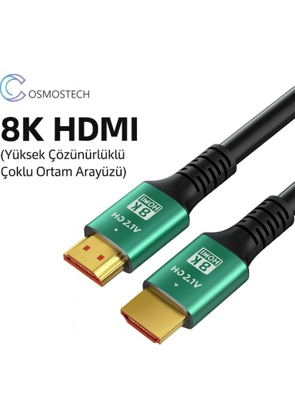 8k HDMI 2.1V Kablo 2 Metre – Ultra Yüksek Hız 48GBPS, Dolby Vision & HDR10 Destekli, Ps5 / Fire Tv / Xbox Uyumlu fiyatları