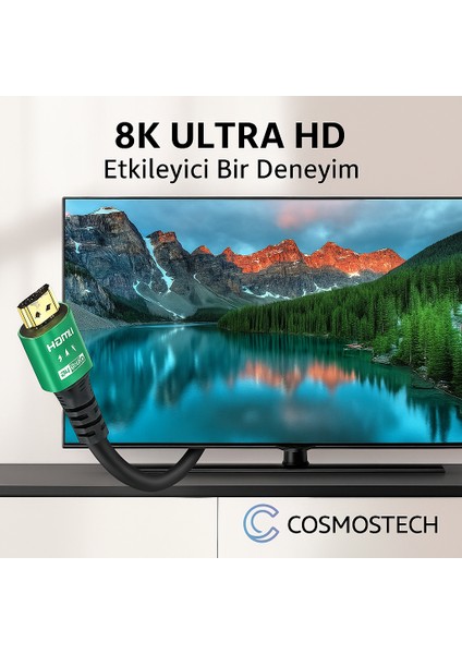 8k HDMI 2.1V Kablo 2 Metre – Ultra Yüksek Hız 48GBPS, Dolby Vision & HDR10 Destekli, Ps5 / Fire Tv / Xbox Uyumlu indirimleri