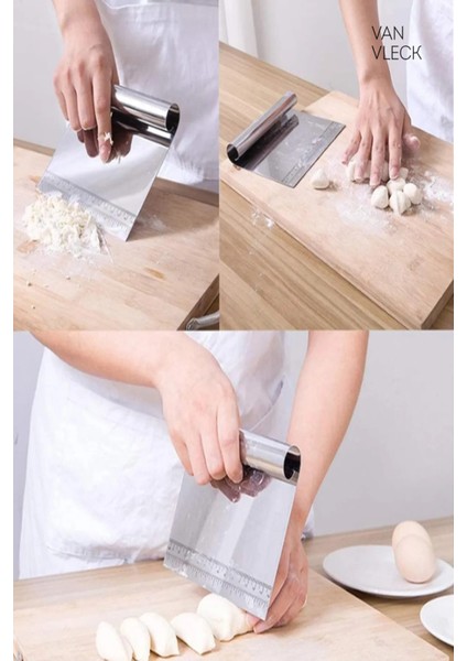 Paslanmaz Çelik Hamur Kesme Spatulası – Ölçü Işaretli, Pasta Hamuru Kesici ve Kazıyıcı fırsatları