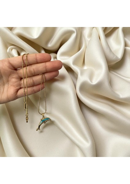 316L Çelik Mavi Taşlı Yunus Kolye Kadın Altın Renk Kolye Gold Kolye Kadın Kolye Çelik Kolye Altın Kolye Paslanmaz Çelik Kolye Yunus Kolye Mavi Taşlı Kolye Zarif Kolye Deniz Temalı Kolye fiyatları