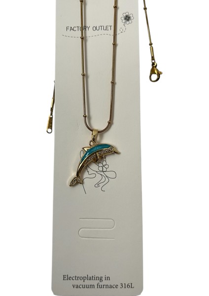 316L Çelik Mavi Taşlı Yunus Kolye Kadın Altın Renk Kolye Gold Kolye Kadın Kolye Çelik Kolye Altın Kolye Paslanmaz Çelik Kolye Yunus Kolye Mavi Taşlı Kolye Zarif Kolye Deniz Temalı Kolye modelleri