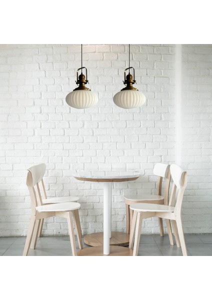 Elegant Cam Beyaz Ikili Avize Delikli Eskitme Başlık Sarkıt Lamba Restoran Salon Aydınlatma indirimleri