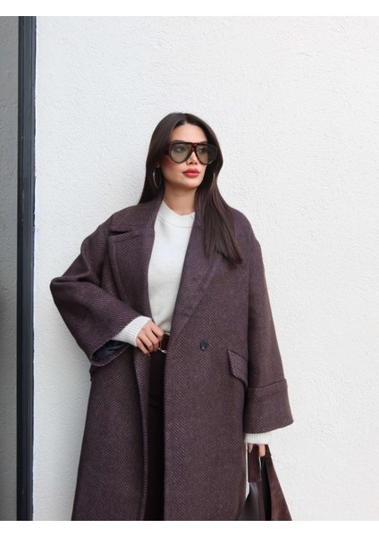 Balıksırtı Desen Cepli Uzun Kaban fiyatları