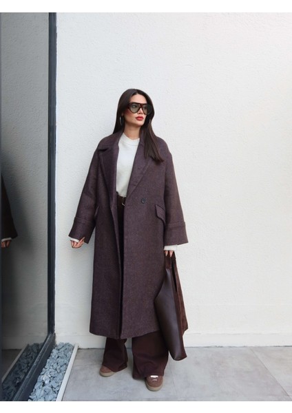 Balıksırtı Desen Cepli Uzun Kaban fırsatları