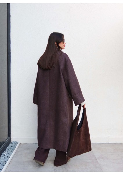 Balıksırtı Desen Cepli Uzun Kaban indirimleri