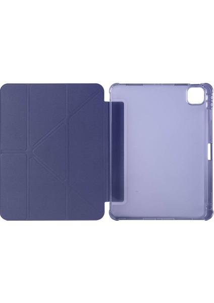 Apple iPad Pro 11 M5 (2025) Yatay ve Dikey Standlı Antişok Köşe Korumalı Kalemlikli Origami Slikon Kılıf modelleri