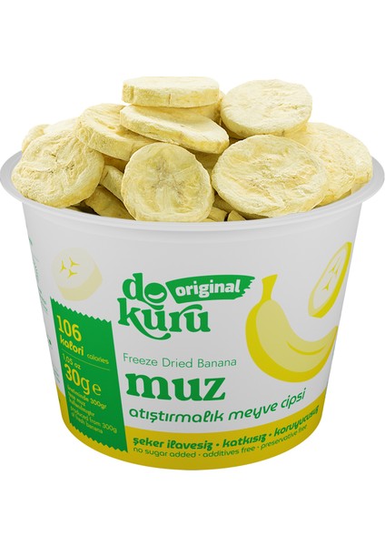 Original Muz Atıştırmalık Meyve Cipsi - Dondurularak Kurutulmuş Muz - Freeze Dried Muz