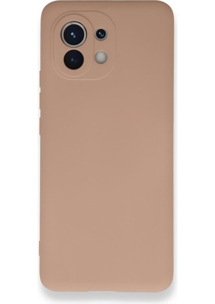 Xiaomi Mi 11 Kılıf Içi Kadife Kaplı Nano Silikon Kapak - Pudra