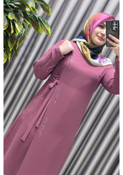 Kadın Tesettür Giyim Krep Abiye Tunik