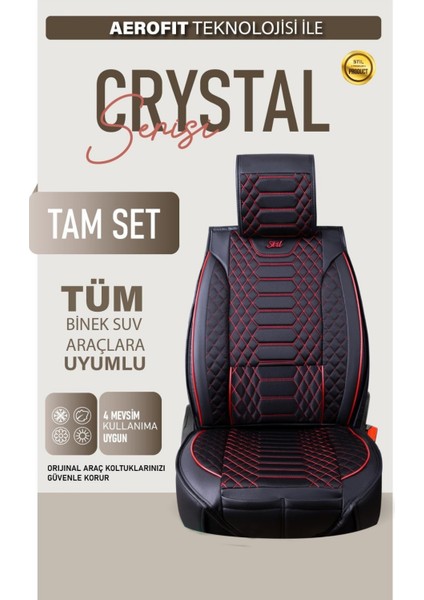 Volkswagen Amarok Deri Oto Koltuk Kılıfı Ön Arka Takım Siyah Kırmızı Royal Serisi Scr modelleri