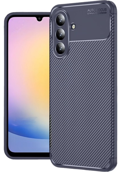 Auto Focus Samsung Galaxy S25 Fe Karbon Kılıf - Lacivert