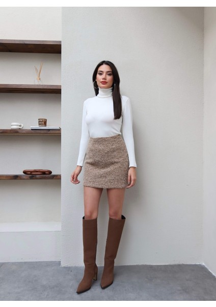 Kırçıllı Kısa Kaşe Etek modelleri