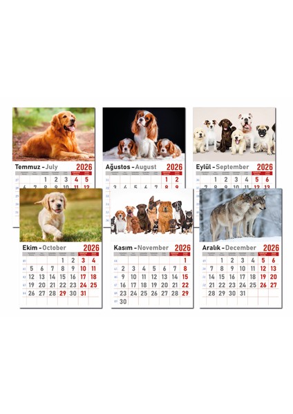 Takvim - Spiralli 12 Yaprak 32X47 cm - Kuşe Kağıt Duvar Takvimi fiyatları