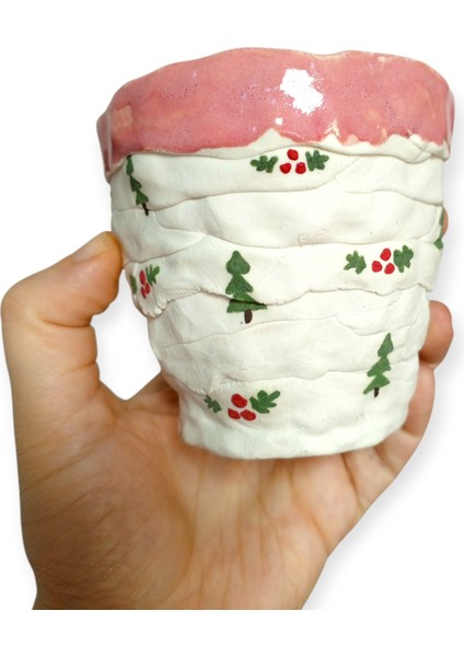 | El Yapımı Yılbaşı Porselen Bardak Seti (2 Adet, 220 Ml) fırsatları