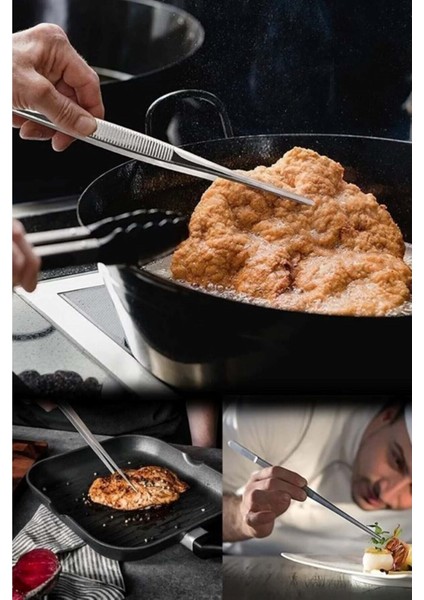 Masterchef Pratik Cımbız Maşa Pişirme Cımbızı Çelik Maşa 26 cm | Profesyonel Şef Cımbızı