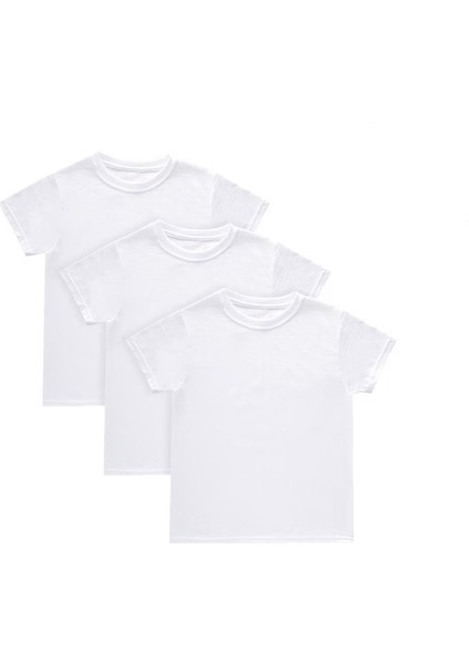 Erkek Çocuk Beyaz Yarım Kollu Fanila Süprem Atlet % 100 Pamuklu Atlet 3’lü Paket 310-510-3B fiyatları