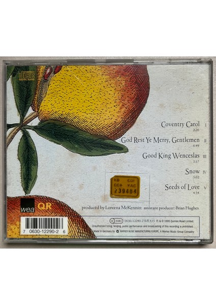 Loreena Mckennitt A Winter Garden (Five Songs For The Season) CD (Orijinal 1995 Dönem Baskı Cd) fiyatları