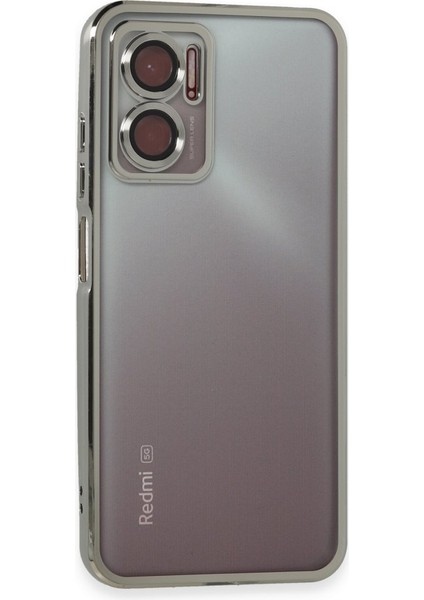 Redmi 10 5g Kılıf Kamera Lens Korumalı Razer Lens Silikon Kapak - Gümüş