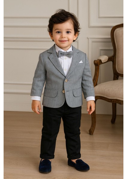 Erkek Çocuk Gabardin Pantolonlu Ceketli Takım
