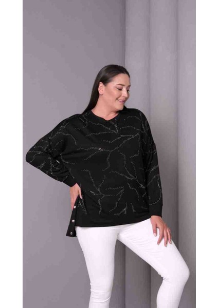 Büyük Beden Taşlı Bluz