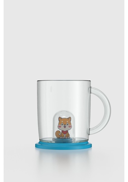 Joy Kedi Figürlü 250 ml Kulplu Tritan Bardak 222053 Mavi